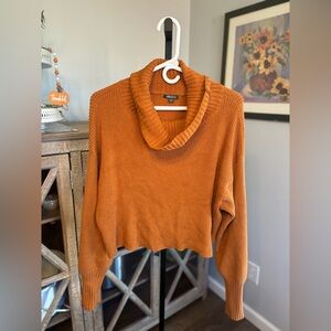 WILD FABLE CROPPED ORANGE PUMPKIN VELMA COWL NECK SWEATER
